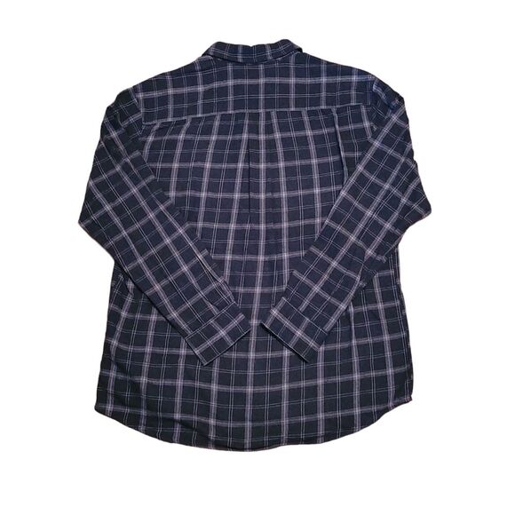 St John’s Bay Flannel Button Down classic fit Gray/ Silver Mens Large - Picture 2 of 9